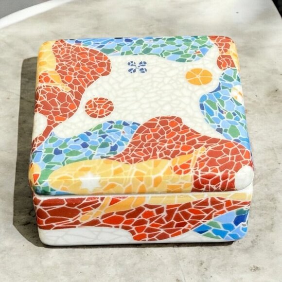 Vintage Grandma's Collection Bundles Trinket Jewelry Box Ceramic, Mosaic, Marble - Picture 3 of 13